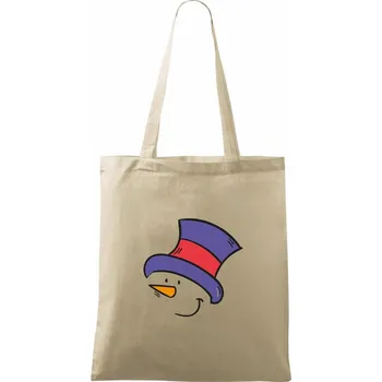 Nákupní taška Obličej sněhuláka - Taška bavlněná - 42 x 38 cm ( Naturální )