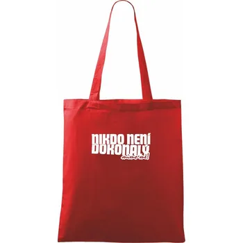 Nákupní taška Nikdo není dokonalý mimo mě - Taška bavlněná - 42 x 38 cm ( Červená )