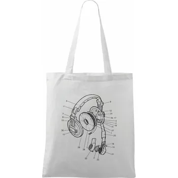 Nákres sluchátko pro pilota - Taška bavlněná - 42 x 38 cm ( Bílá )
