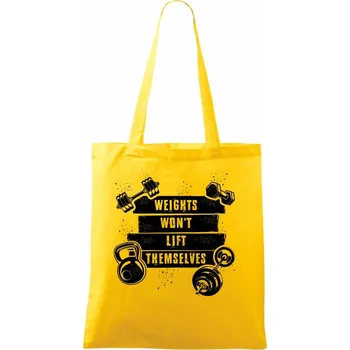 Weights wont lift themselfs - Taška bavlněná - 42 x 38 cm ( Žlutá )