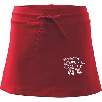 Dámská sukně Kráva tlustá - Sportovní sukně - two in one - M ( Červená )