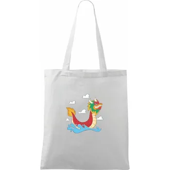 Dračí loď kreslená - Taška bavlněná - 42 x 38 cm ( Bílá )