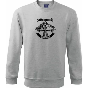 Pánská mikina České středohoří křížem krážem - Mikina Essential pánská - L ( Světlešedý Melír )
