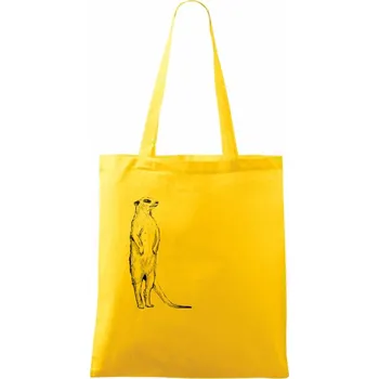 Surikata černá kresba - Taška bavlněná - 42 x 38 cm ( Žlutá )
