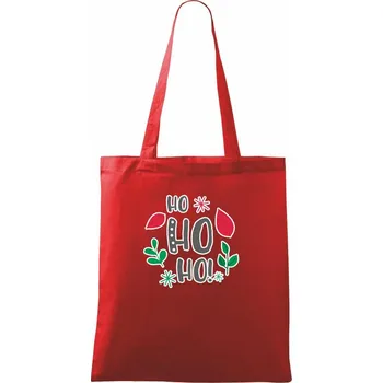 Nákupní taška Hohoho nápis - Taška bavlněná - 42 x 38 cm ( Červená )
