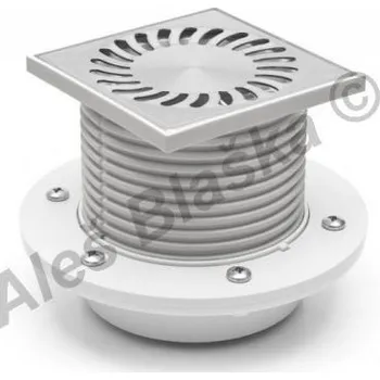 podlahová vpusť MCH Chuděj s.r.o. - ČR | Podlahová vpusť spodní DN50 , 122x122mm - nerez s límcem MCH.420