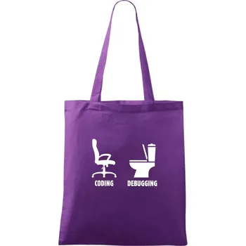 Coding debugging - Taška bavlněná - 42 x 38 cm ( Fialová )