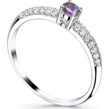 Prsten Luxusní zásnubní prsten s ametystem Lisabon