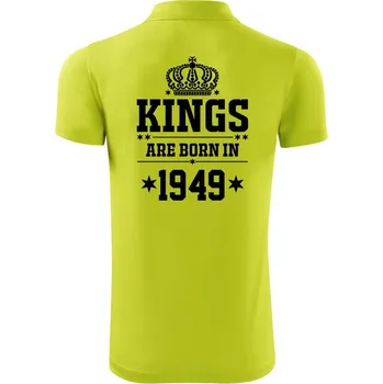 Pánská košile Kings are born in 1949 - Polokošile Victory sportovní (dresovina) - L ( Limetková )