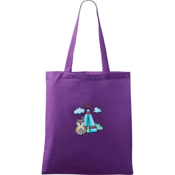 Indiánská sova - Taška bavlněná - 42 x 38 cm ( Fialová )