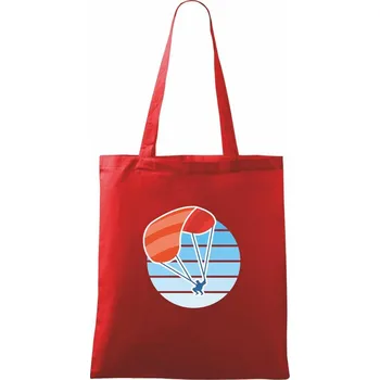 Nákupní taška Paragliding oranžový v modrém kolečku - Taška bavlněná - 42 x 38 cm ( Červená )