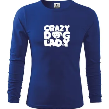 Chlapecké tričko Crazy dog lady - Triko dětské Long Sleeve - 122 cm/6 let ( Královská modrá )
