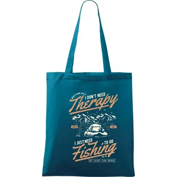 Nákupní taška Fishing Therapy - Taška bavlněná - 42 x 38 cm ( Petrolejová )
