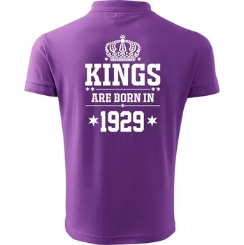 Pánská košile Kings are born in 1929 - Polokošile pánská Pique Polo 203 - 3XL ( Fialová )