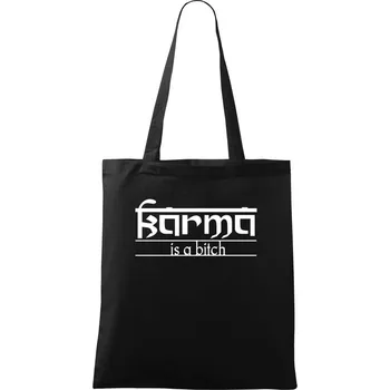Karma Indický nápis - Taška bavlněná - 42 x 38 cm ( Černá )