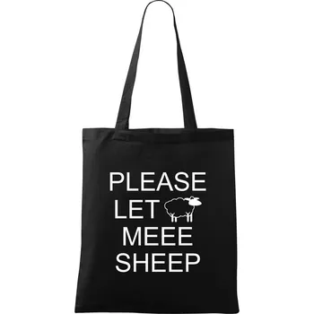 Nákupní taška Please let meee sheep - Taška bavlněná - 42 x 38 cm ( Černá )