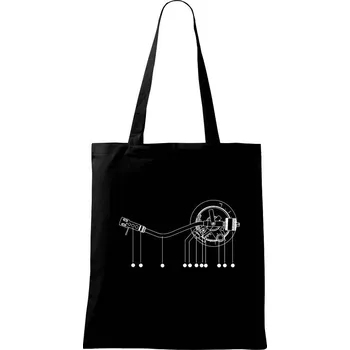 Nákres rameno gramofonu - Taška bavlněná - 42 x 38 cm ( Černá )