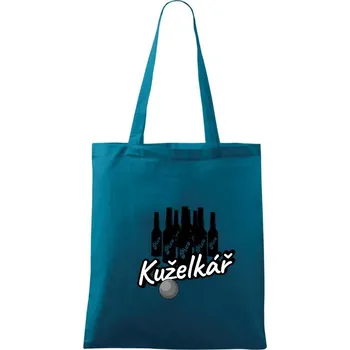 Kuželkář / kuželkářka pivo - Taška bavlněná - 42 x 38 cm ( Petrolejová )