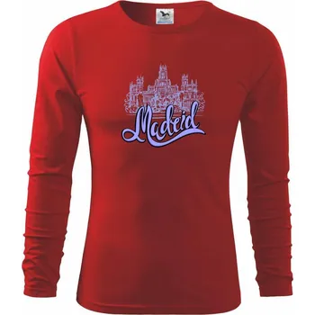 Chlapecké tričko Madrid Lettering - Triko dětské Long Sleeve - 122 cm/6 let ( Červená )