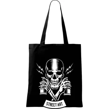 Graffiti Skull - Taška bavlněná - 42 x 38 cm ( Černá )