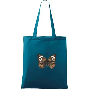 Nákupní taška Motýl motýle - Taška bavlněná - 42 x 38 cm ( Petrolejová )