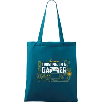 Nákupní taška Trust me Im a gamer - Taška bavlněná - 42 x 38 cm ( Petrolejová )