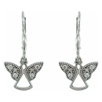 Náušnice Stříbrné náušnice visací andělé