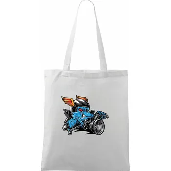 Motorkář vlk - Taška bavlněná - 42 x 38 cm ( Bílá )