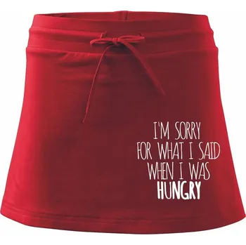 Dámská sukně I am sorry for what i said when i was hungry - Sportovní sukně - two in one - XL ( Červená )