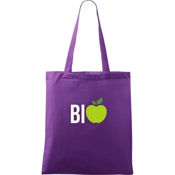 BIO jablko - Taška bavlněná - 42 x 38 cm ( Fialová )