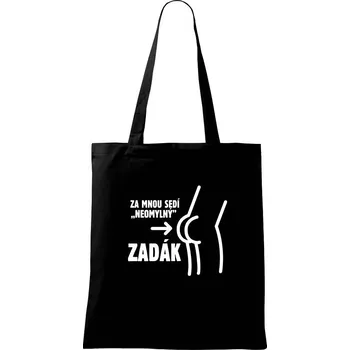Za mnou sedí zadák - Taška bavlněná - 42 x 38 cm ( Černá )
