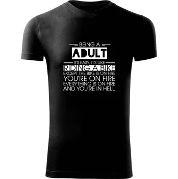 Pánské tričko Being a adult - bike - Viper FIT - Pánské zůžené tričko - M ( Černá )