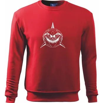Geometrie - žralok tvář - Mikina Essential dětská - 158 cm/12 let ( Červená )