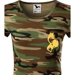 Dámské tričko - Liška, Barva Maskáč hnědý Bezvatriko.cz 0012