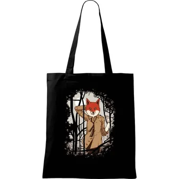 Fox in a shirt - Taška bavlněná - 42 x 38 cm ( Černá )