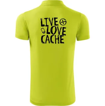 Pánská košile Live love cache - Polokošile Victory sportovní (dresovina) - L ( Limetková )