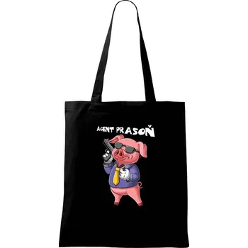 Nákupní taška Agent prasoň - Taška bavlněná - 42 x 38 cm ( Černá )