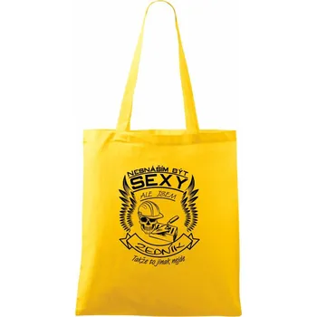 Nesnáším být sexy - zedník - Taška bavlněná - 42 x 38 cm ( Žlutá )