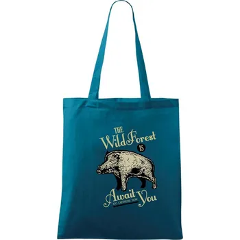 Wild forest divočák - Taška bavlněná - 42 x 38 cm ( Petrolejová )