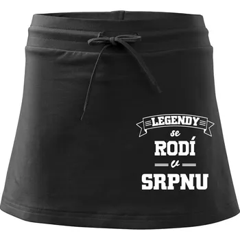 Dámská sukně Legendy se rodí v srpnu - Sportovní sukně - two in one - XL ( Černá )