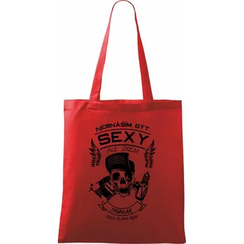 Nákupní taška Nesnáším být sexy - truhlář - Taška bavlněná - 42 x 38 cm ( Červená )