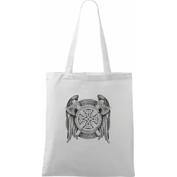 Keltský symbol a sekery - Taška bavlněná - 42 x 38 cm ( Bílá )