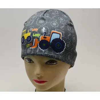 Kukla RDX Zimní čepice FZ861P Traktory flees Barva: šedá, Velikost: 3 (2-4 roky)