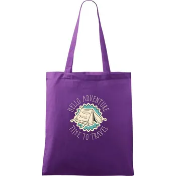 Hello Adventure - Taška bavlněná - 42 x 38 cm ( Fialová )