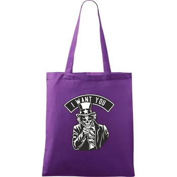 I want you - Taška bavlněná - 42 x 38 cm ( Fialová )