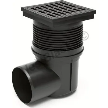 Kanalizační potrubí MCH Chuděj s.r.o. - ČR | Kanalizační vpusť boční DN110 , 150x150mm, se suchou klapkou - litina, průtok 145l/min MCH.324Sx