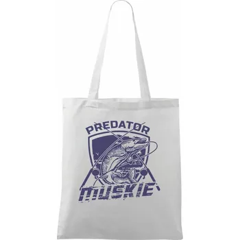 Nákupní taška Muškaření skřížené pruty - Taška bavlněná - 42 x 38 cm ( Bílá )