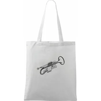 Trubka z boku - Taška bavlněná - 42 x 38 cm ( Bílá )