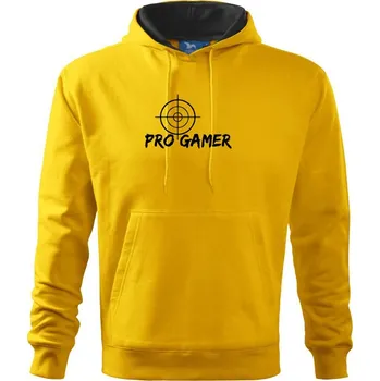Pánská mikina Pro Gamer - Zaměřovač - Mikina pánská Cape s kapucí - L ( Žlutá )