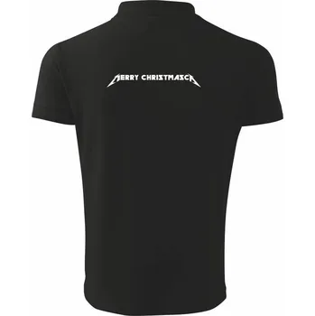 Pánská košile Merry Christmasca nápis - Polokošile pánská Pique Polo 203 - 2XL ( Černá )